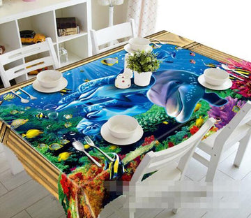 3D Ocean Dolphins 969 Tablecloths Wallpaper AJ Wallpaper 