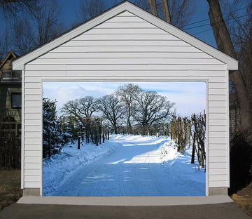 3D Snow Road Bare Trees 141 Garage Door Mural Wallpaper AJ Wallpaper 