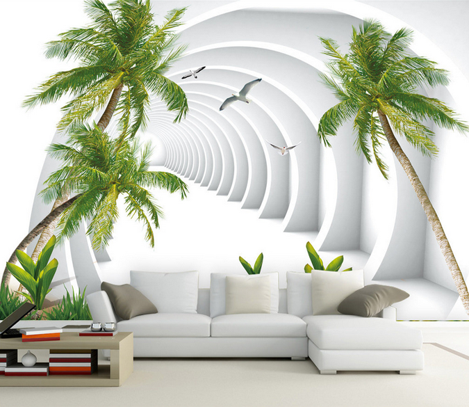 Coconut Trees And Arches Wallpaper AJ Wallpaper 