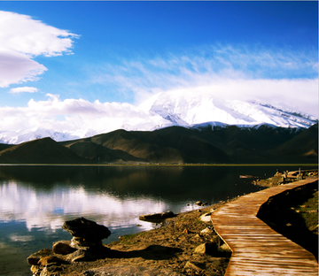 Lakeside Wooden Bridge Wallpaper AJ Wallpaper 