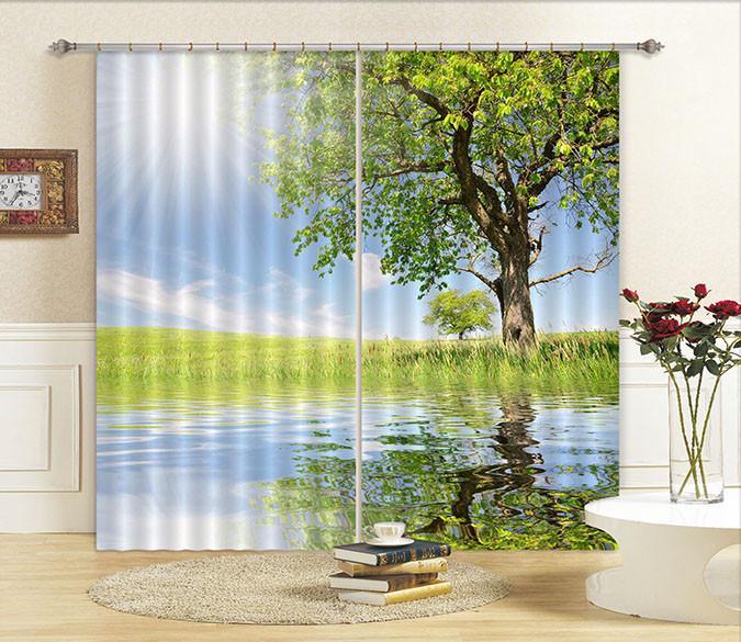 3D Grassland Tree 106 Curtains Drapes Wallpaper AJ Wallpaper 