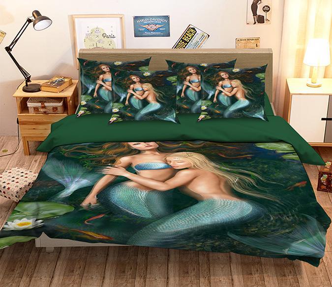 3D Pretty Mermaid 290 Bed Pillowcases Quilt Wallpaper AJ Wallpaper 