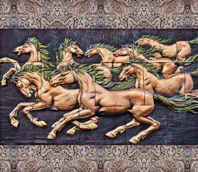 3D Horses Floor Mural Wallpaper AJ Wallpaper 2 