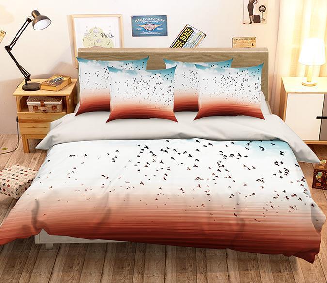 3D Flying Birds 215 Bed Pillowcases Quilt Wallpaper AJ Wallpaper 