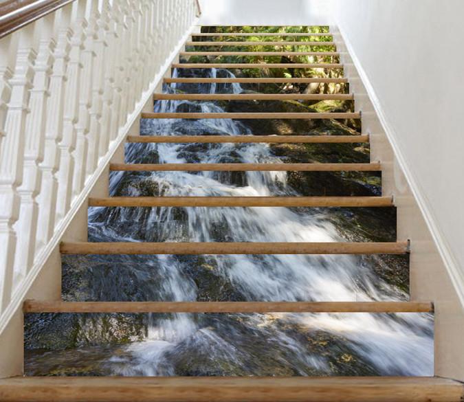 3D Mountain Slope Stream 388 Stair Risers Wallpaper AJ Wallpaper 