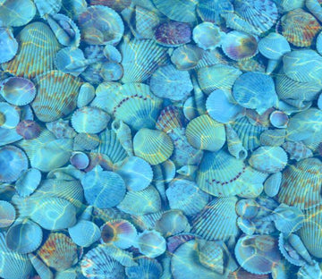 3D Blue Shell Floor Mural Wallpaper AJ Wallpaper 2 