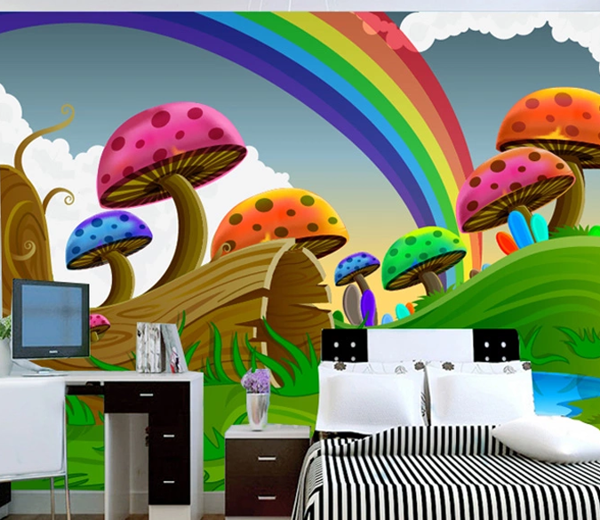 Color Mushrooms Wallpaper AJ Wallpaper 