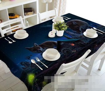 3D Wolves Cottage 995 Tablecloths Wallpaper AJ Wallpaper 