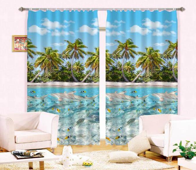 3D Sea Scenery 829 Curtains Drapes Wallpaper AJ Wallpaper 