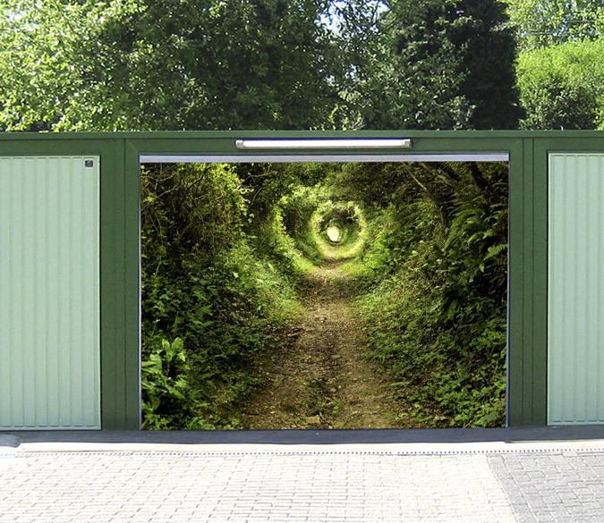 3D Green Weeds Tunnel 319 Garage Door Mural Wallpaper AJ Wallpaper 