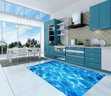 3D Flash Blue Water 07 Kitchen Mat Floor Mural Wallpaper AJ Wallpaper 