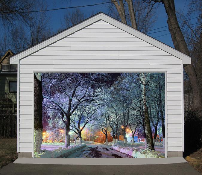 3D Snow Frozen Trees 137 Garage Door Mural Wallpaper AJ Wallpaper 