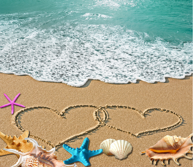 3D Romantic Sandy Beach Floor Mural Wallpaper AJ Wallpaper 2 