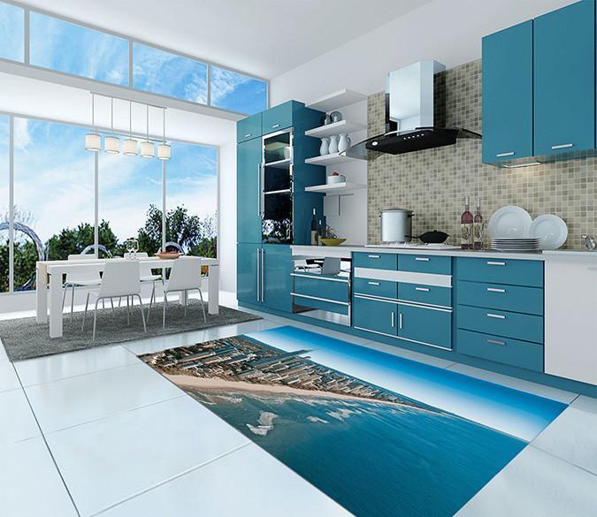 3D Seaside City 617 Kitchen Mat Floor Mural Wallpaper AJ Wallpaper 