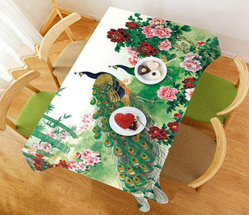 3D Flowers Peacocks 262 Tablecloths Wallpaper AJ Wallpaper 