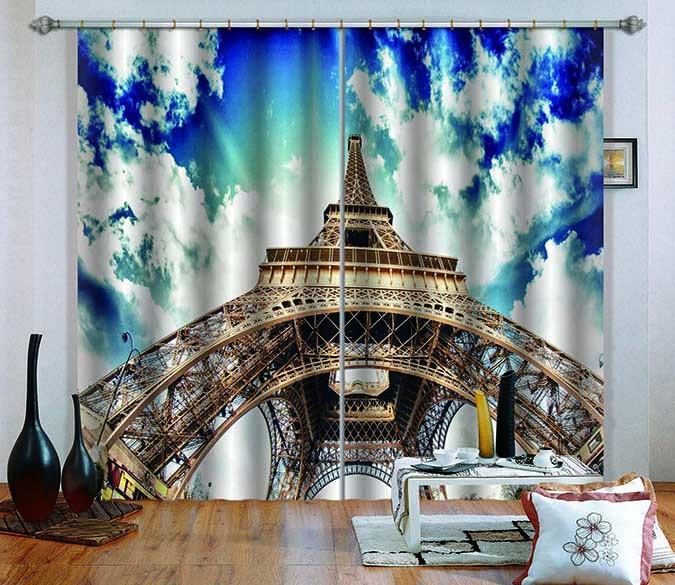 3D Eiffel Tower 756 Curtains Drapes Wallpaper AJ Wallpaper 