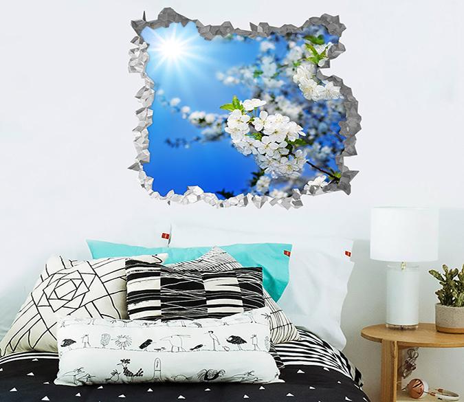 3D Spring Flowers Sunshine 187 Broken Wall Murals Wallpaper AJ Wallpaper 