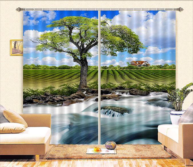 3D Riverside Farmland 241 Curtains Drapes Wallpaper AJ Wallpaper 