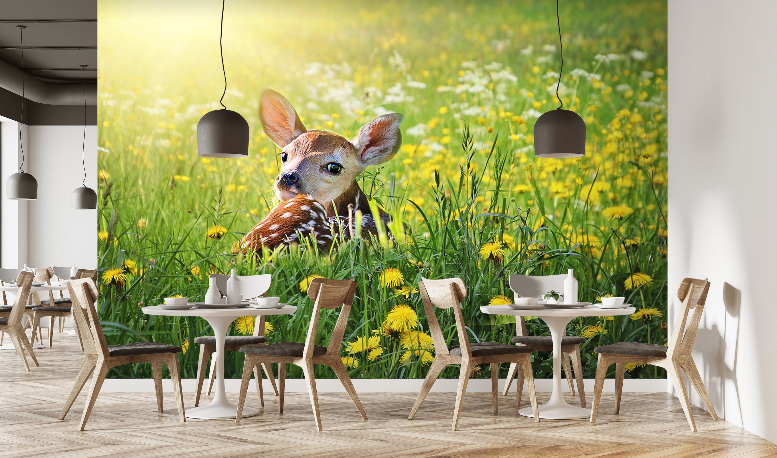 3D Daisy Deer 151 Wall Murals