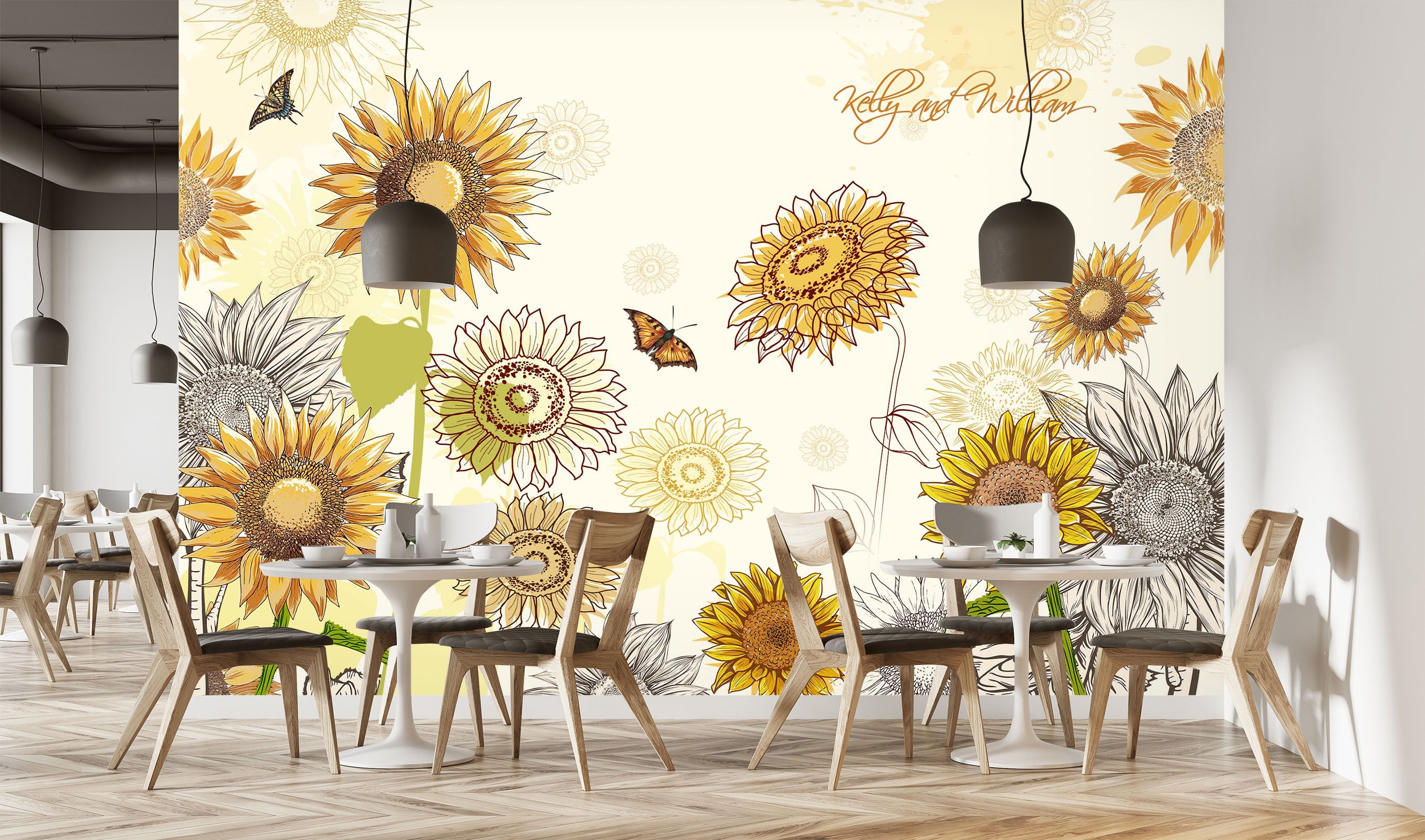 3D Beautiful Sunflower 2043 Wall Murals