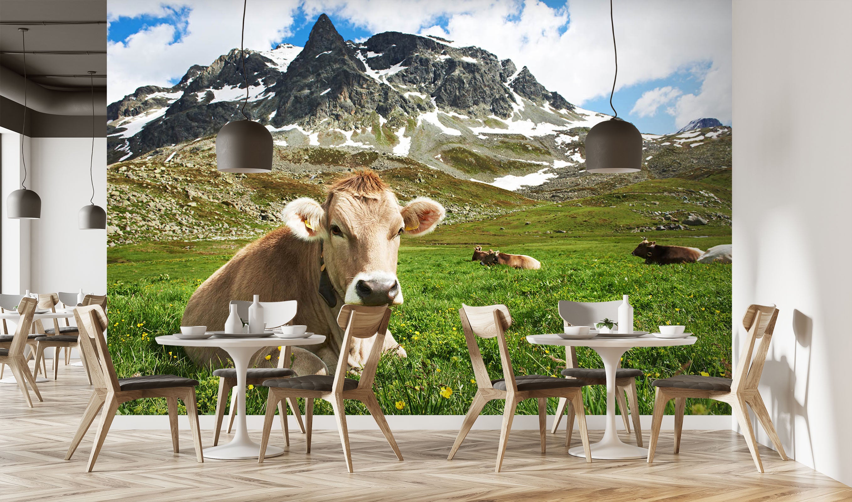 3D Cattle Mountain 338 Wall Murals