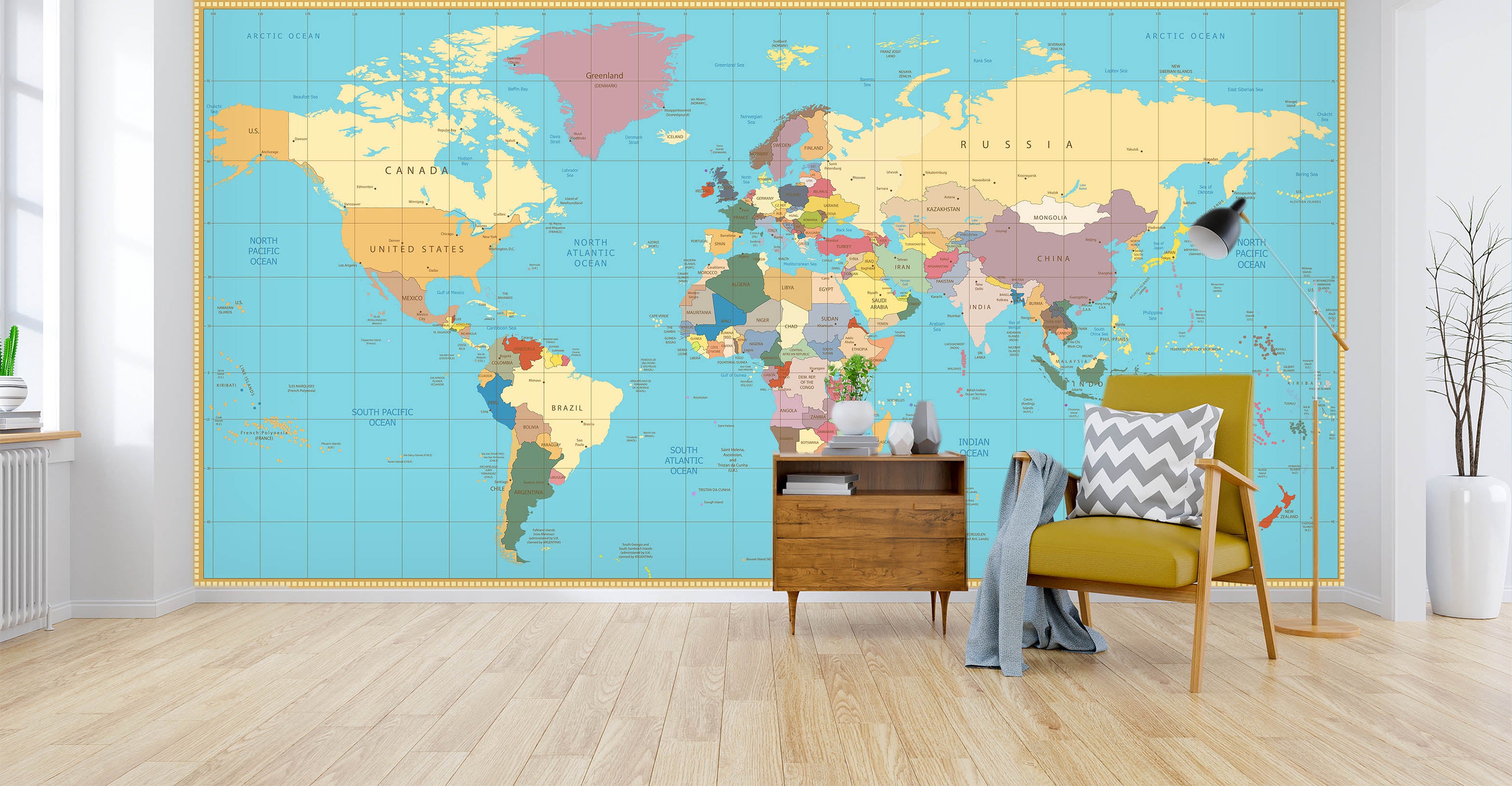 3D Color World Map 1122 Wall Murals