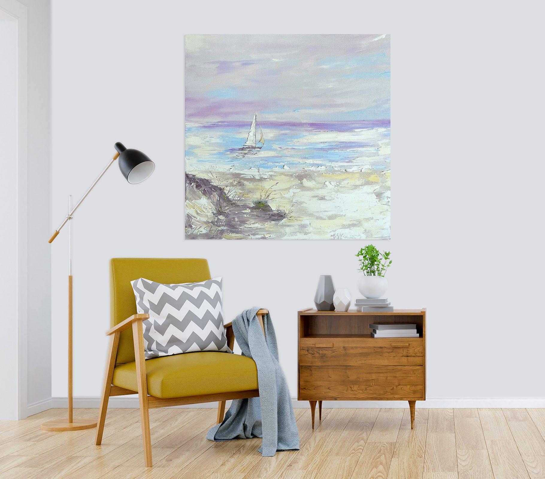 3D Ocean Sailboat 801 Skromova Marina Wall Sticker