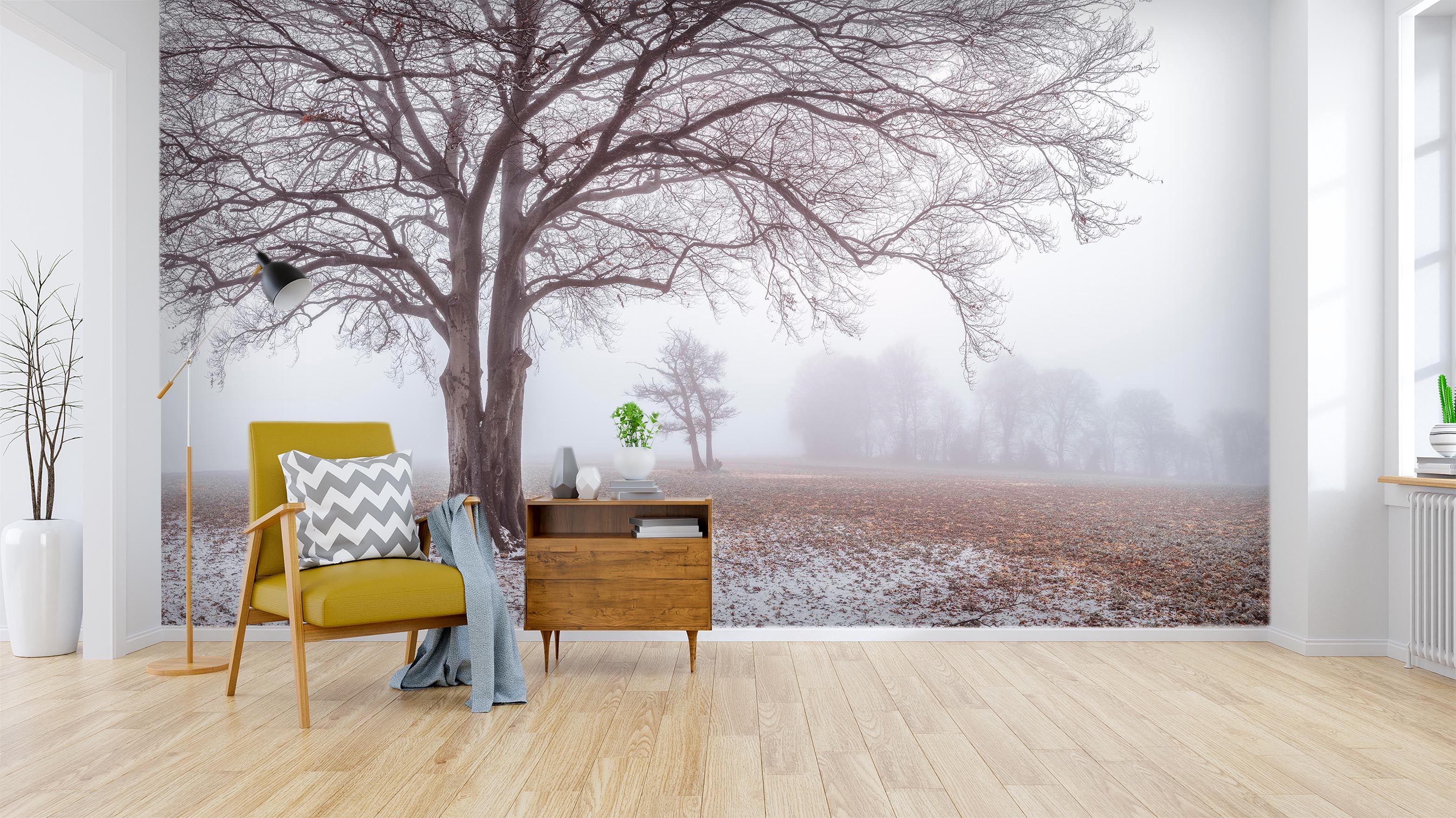 3D Misty Tree 6159 Assaf Frank Wall Mural Wall Murals