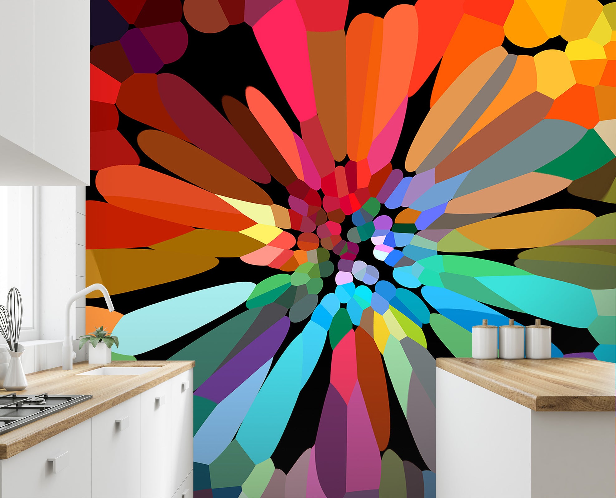 3D Colored Petals 1002 Shandra Smith Wall Mural Wall Murals