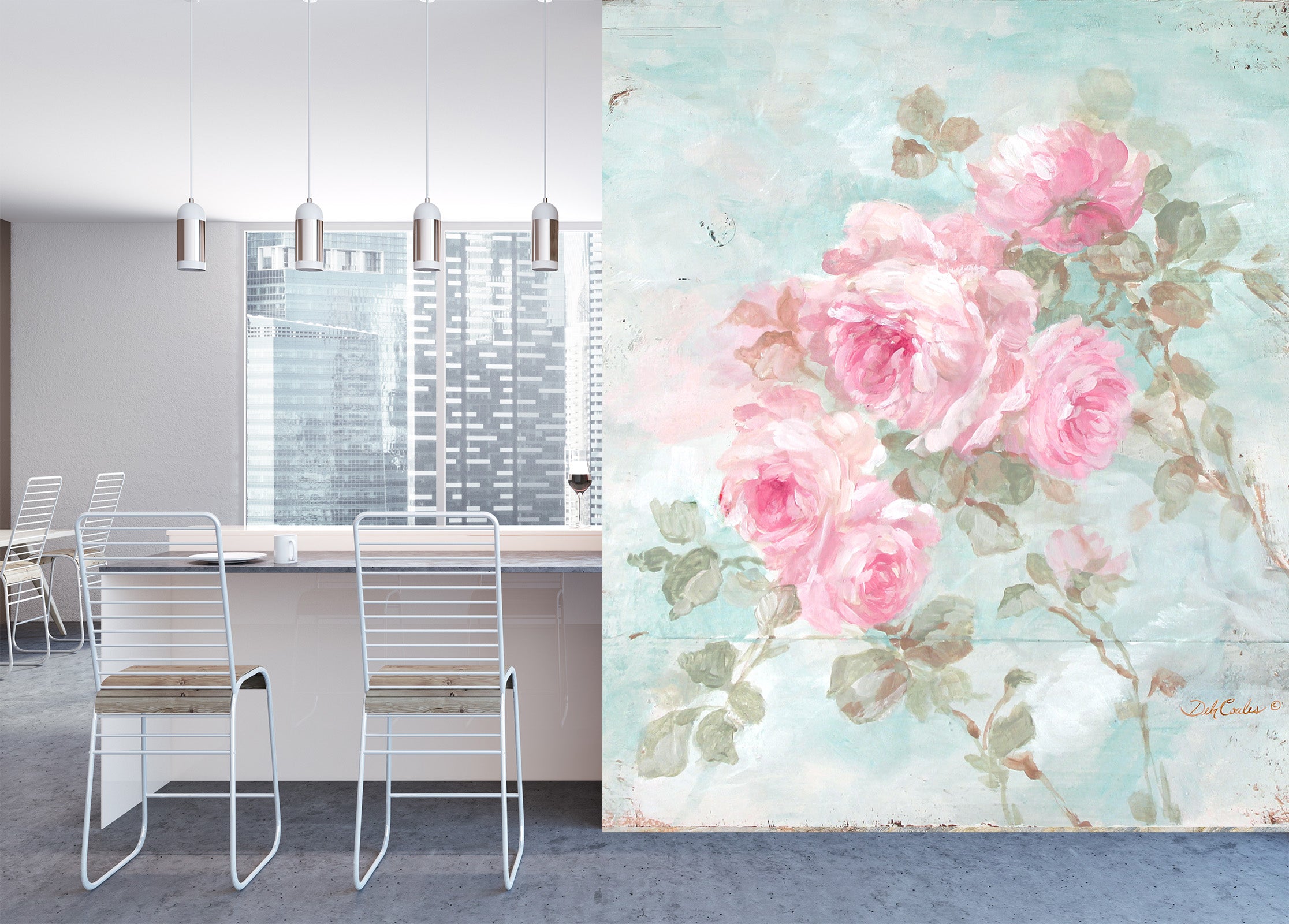 3D Pink Peony 1608 Debi Coules Wall Mural Wall Murals