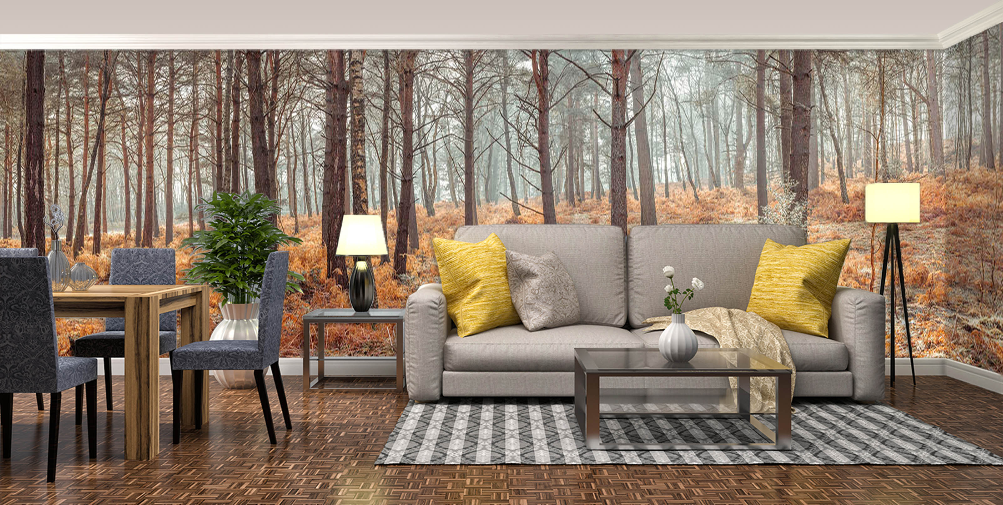 3D Trunk Grass 6160 Assaf Frank Wall Mural Wall Murals