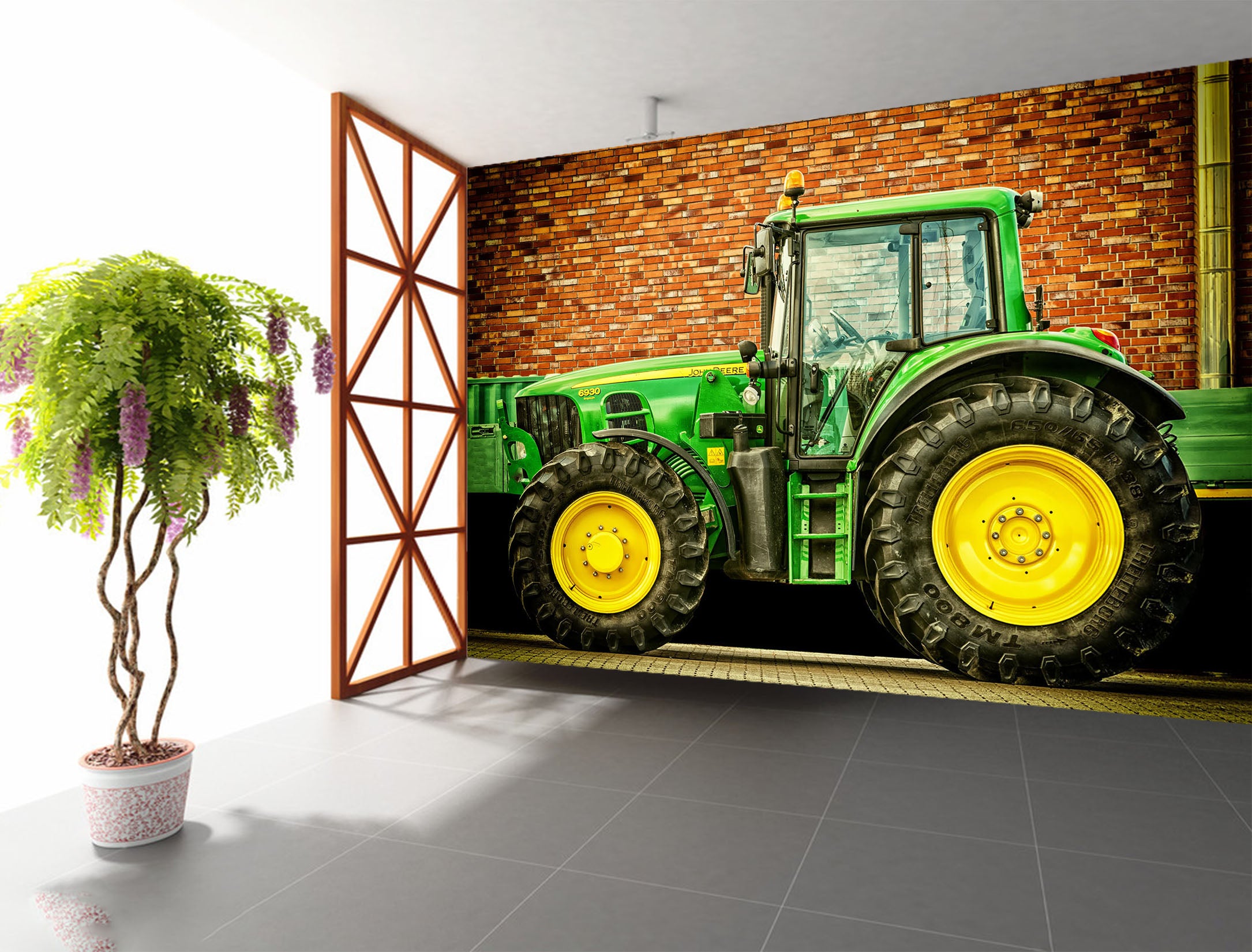 3D Green Hummer 091 Vehicle Wall Murals