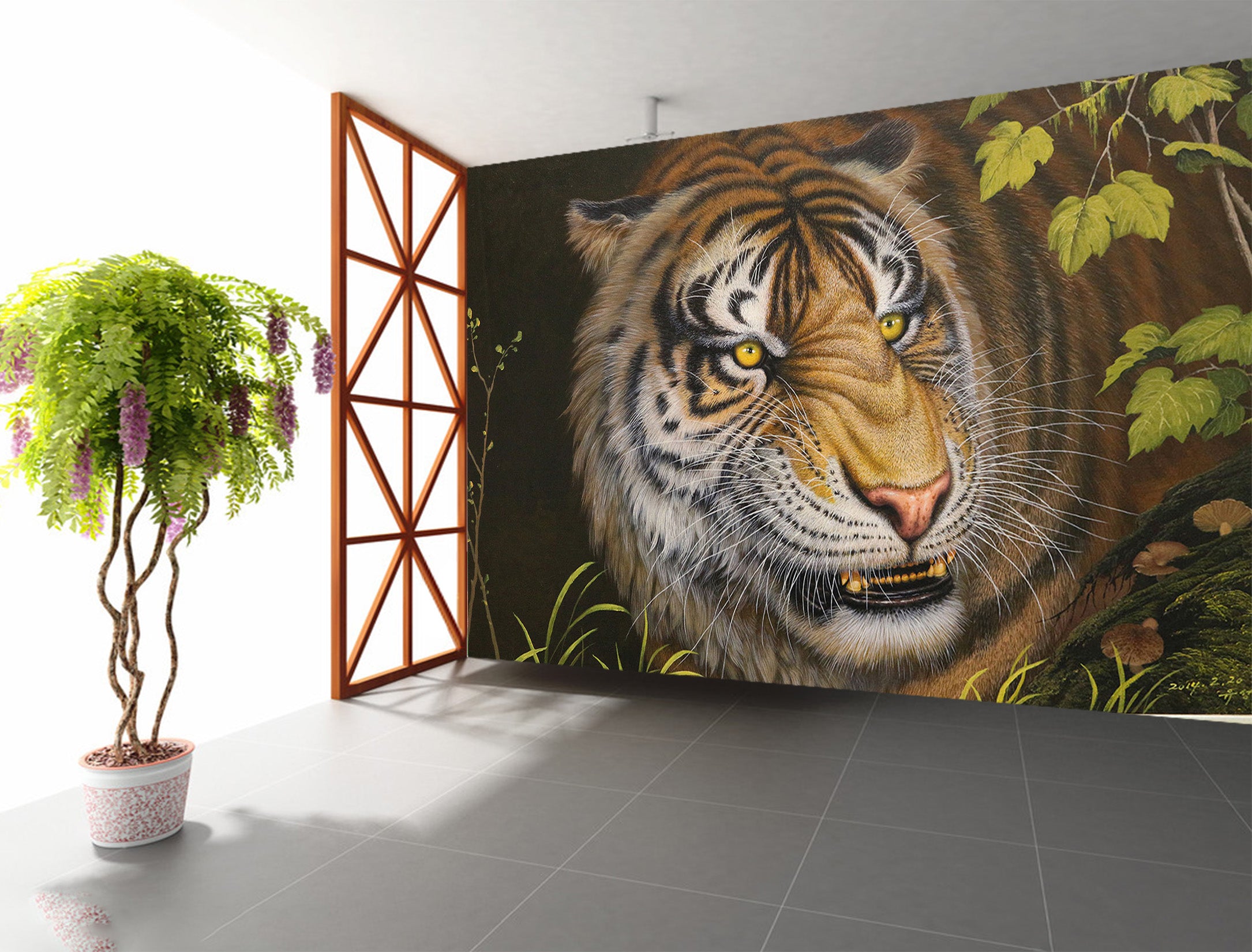 3D Tiger Leaf 233 Wall Murals