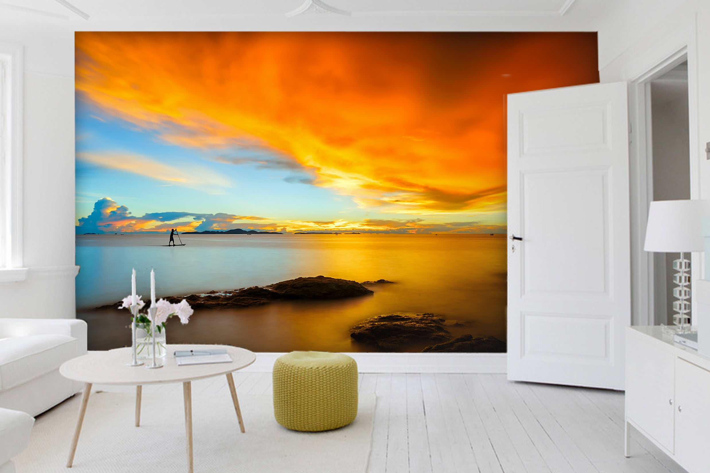 3D Sunset Evening Sea 38 Wall Murals