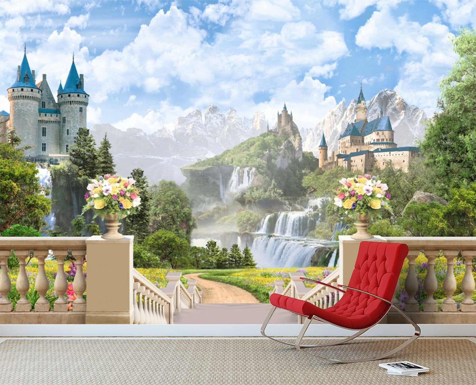 3D Blue Sky And Castle 79 Wallpaper AJ Wallpaper 