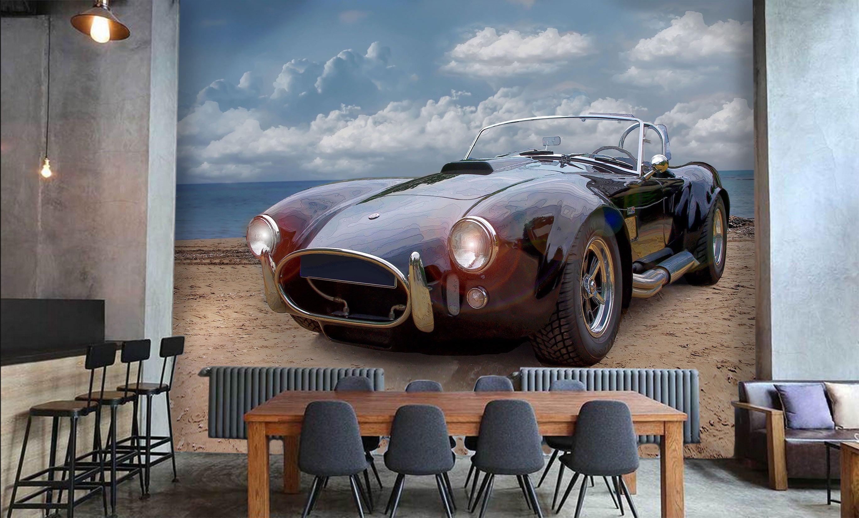 3D Beach Sports Car 90200 Alius Herb Wall Mural Wall Murals