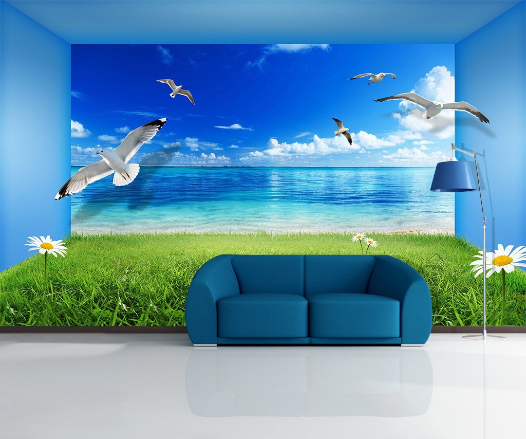 3D Ocean Sea Seagull 454 Wallpaper AJ Wallpaper 