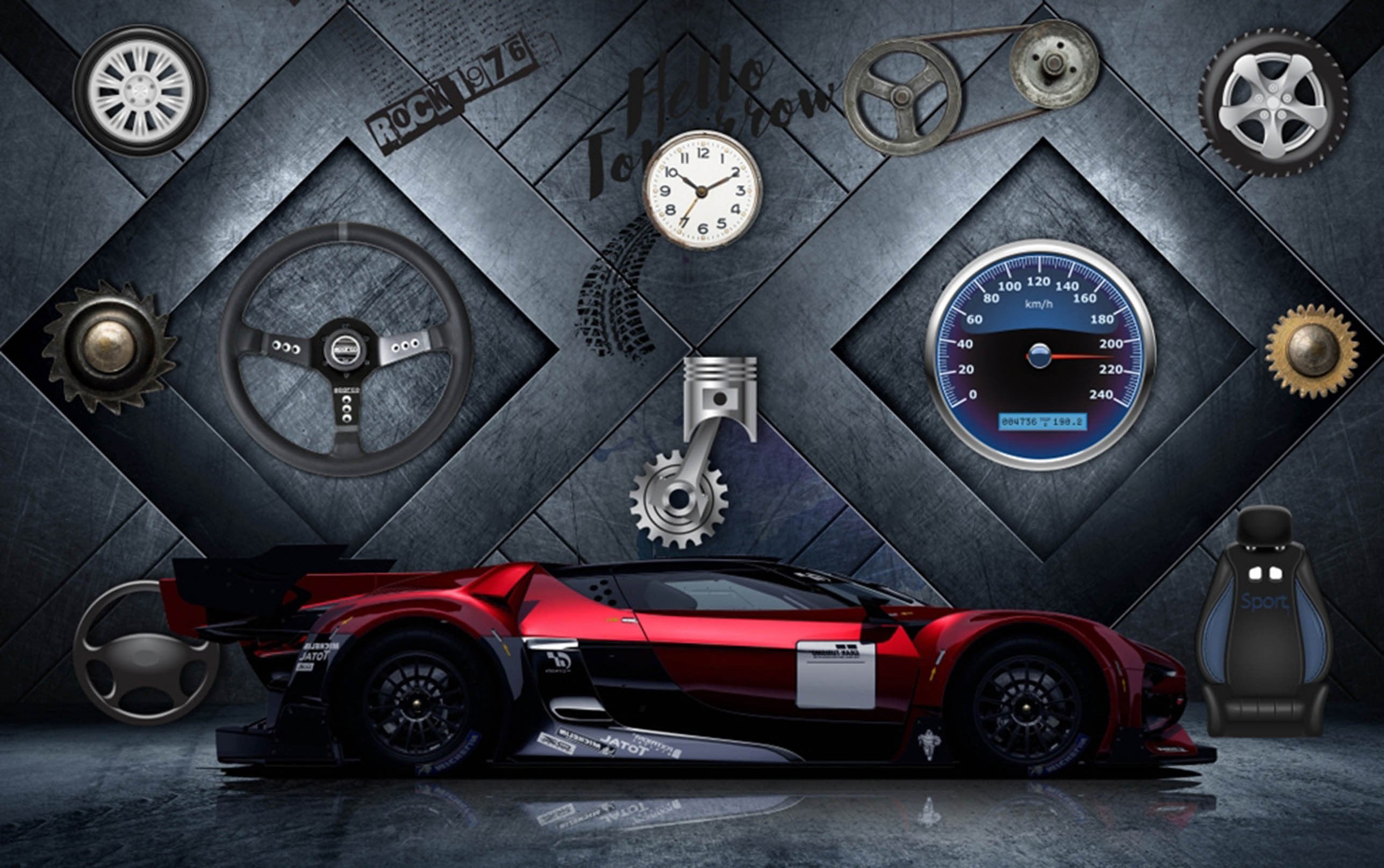 3D Sports Car Parts 368 Garage Door Mural Wallpaper AJ Wallpaper 