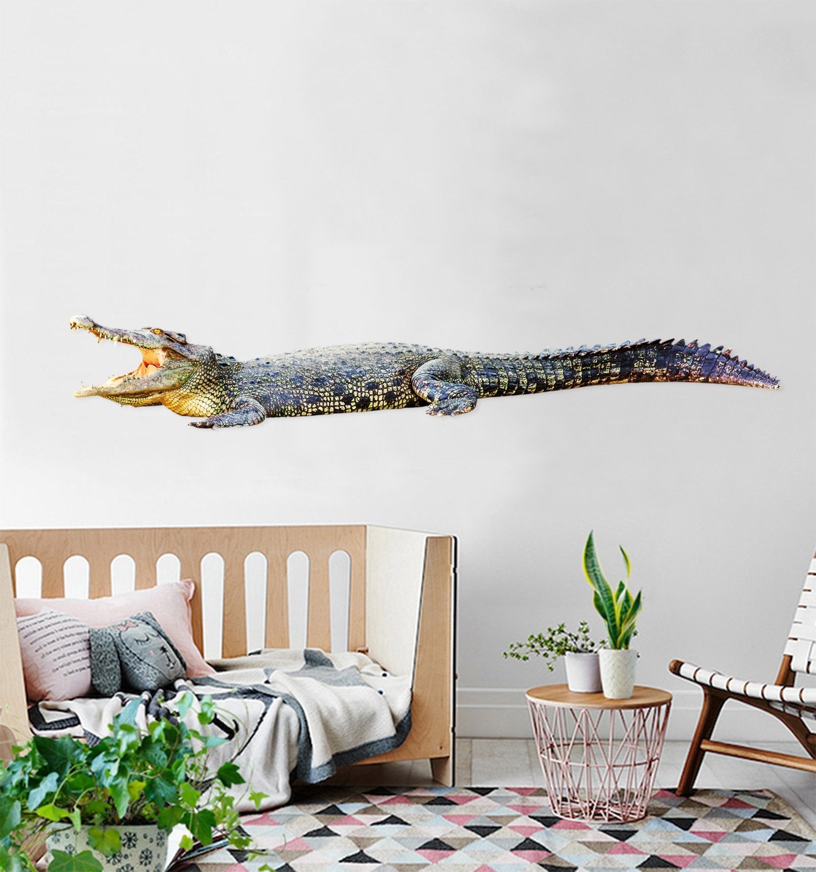 3D Crawling Crocodile 054 Animals Wall Stickers Wallpaper AJ Wallpaper 