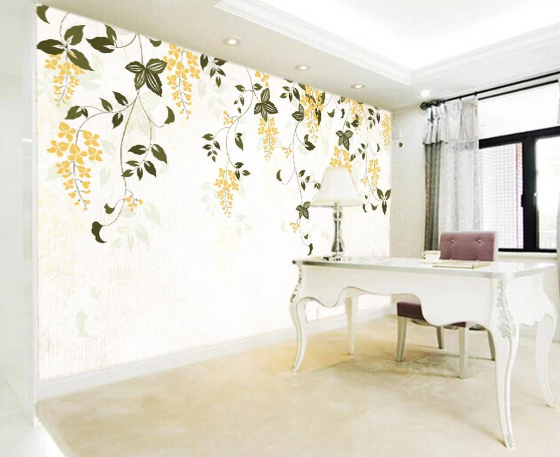 3D Vine Yellow Flower WC484 Wall Murals