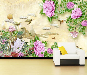 3D Natural flower animal carving Wallpaper AJ Wallpaper 1 