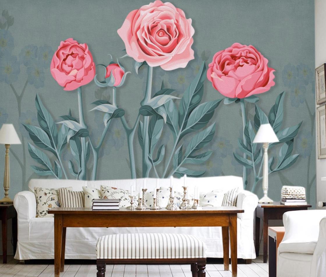 3D Bright Rose WC994 Wall Murals