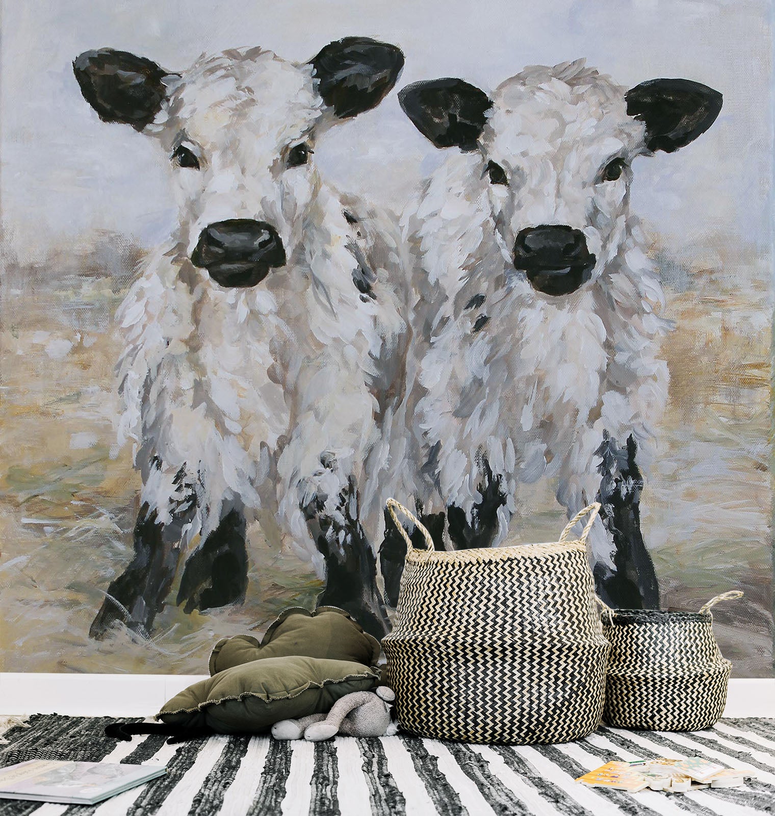 3D Small Cow 1404 Debi Coules Wall Mural Wall Murals