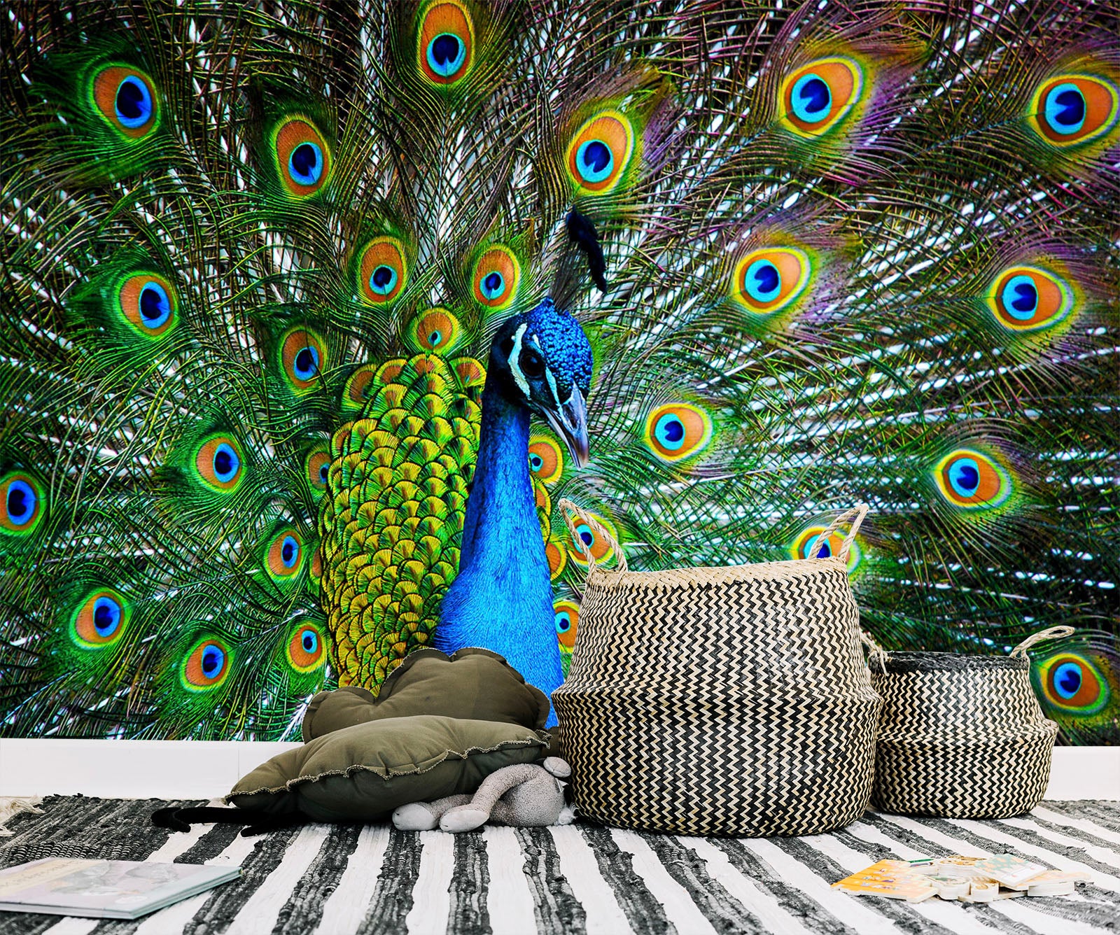 3D Peacock Opening 110 Wall Murals