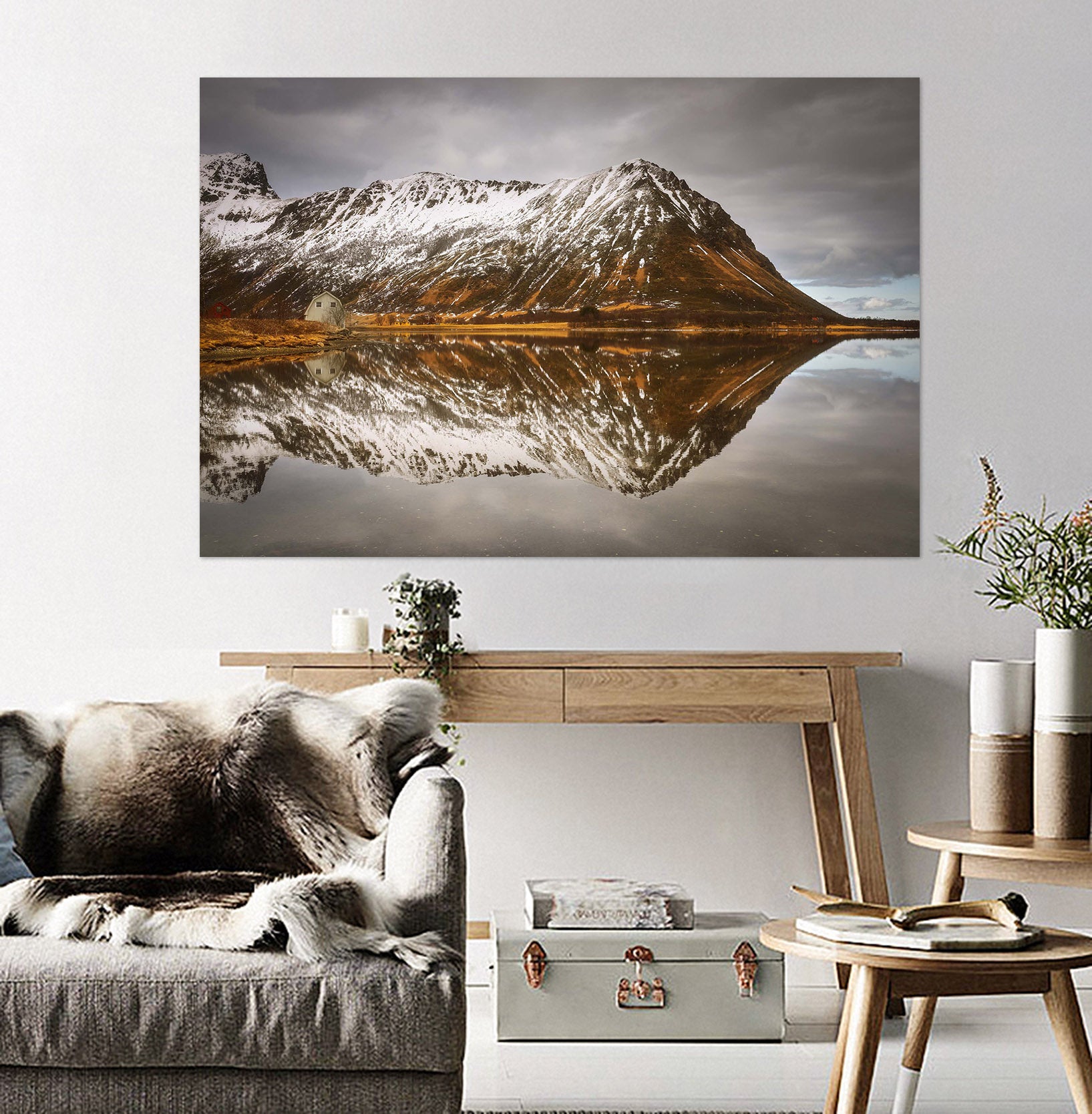 3D Mountain Reflected 102 Marco Carmassi Wall Sticker