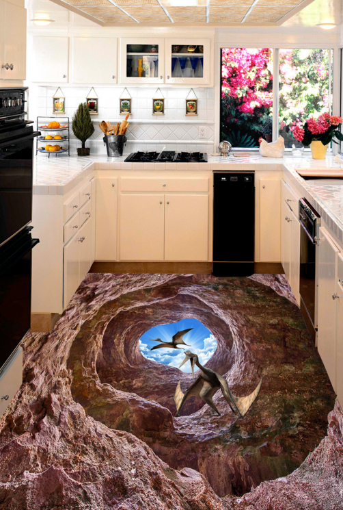 3D Valley Pterodactyl 378 Floor Mural  Wallpaper Murals Rug & Mat Print Epoxy waterproof bath floor