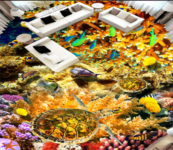 3D Big Coral 100 Floor Mural Wallpaper AJ Wallpaper 2 