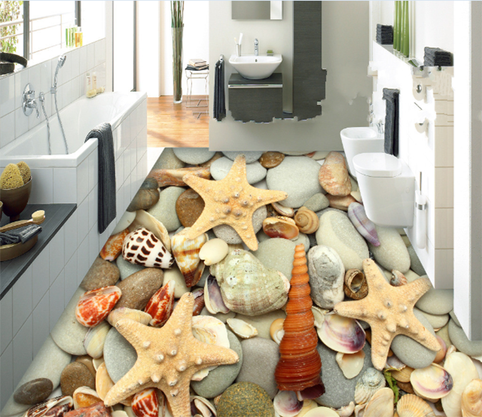 3D Sea Stone 166 Floor Mural Wallpaper AJ Wallpaper 2 