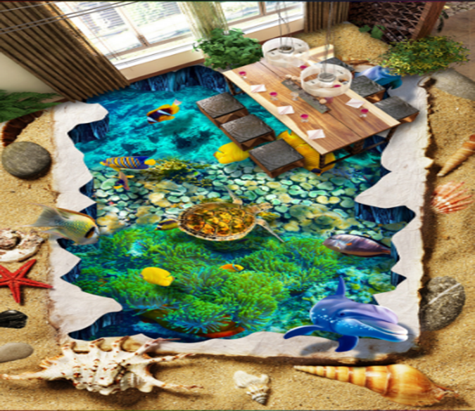 3D Turtle Tour 071 Floor Mural Wallpaper AJ Wallpaper 2 