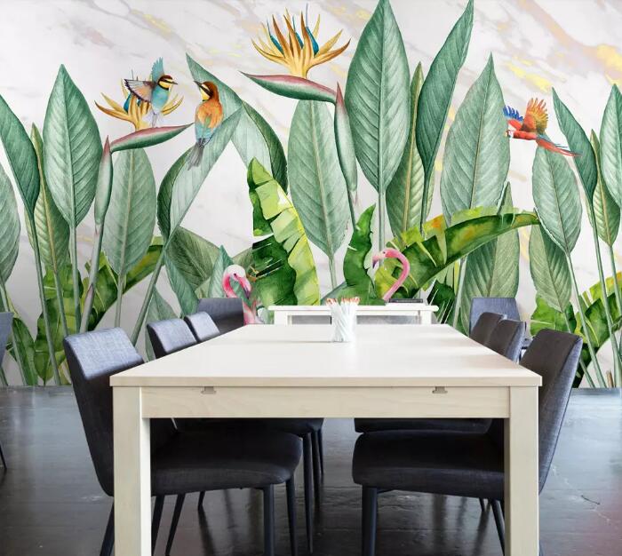 3D Leaf Parrot WG1090 Wall Murals